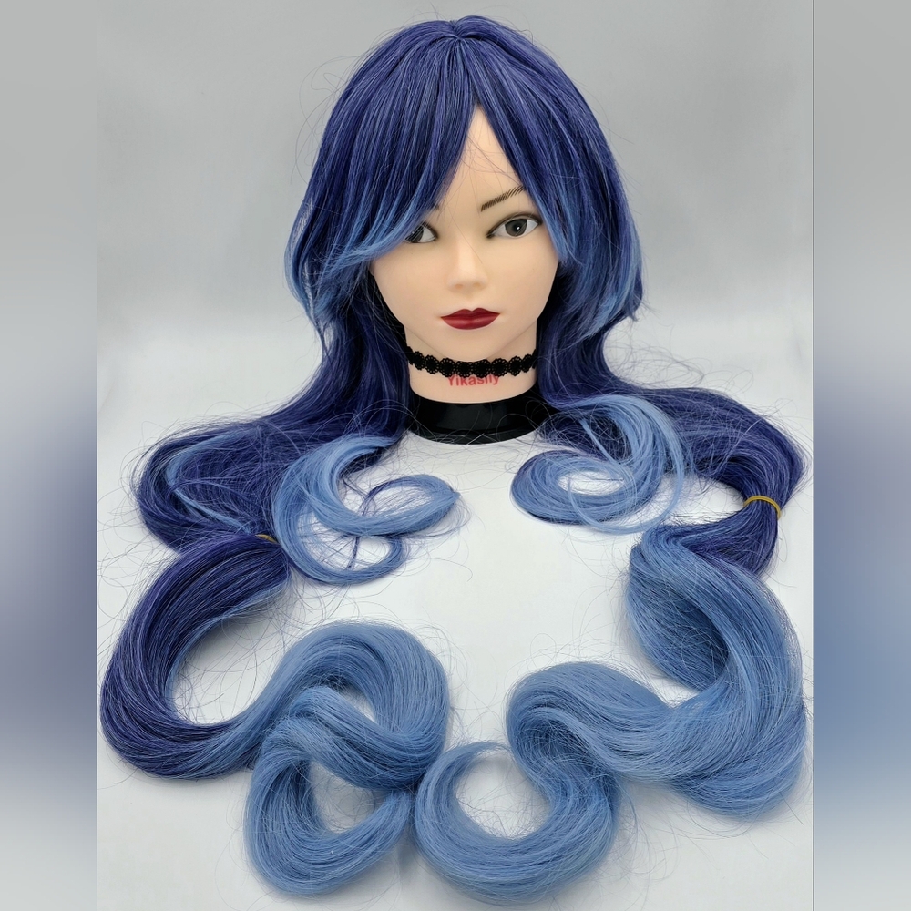 Genshin Impact Layla Cosplay Wig Blue Long Length - Picture 4 of 6